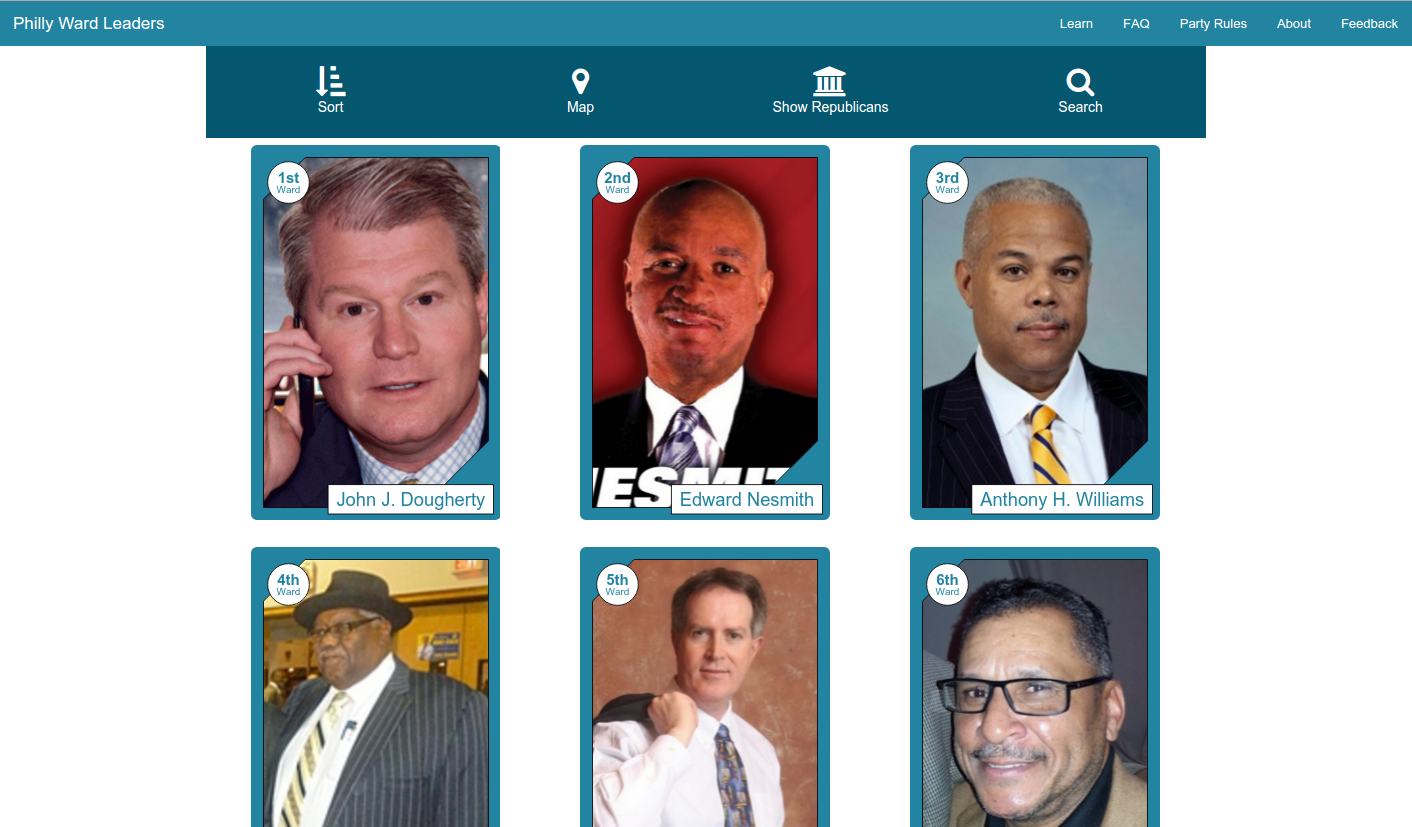 PhillyWardLeaders.com's main screen