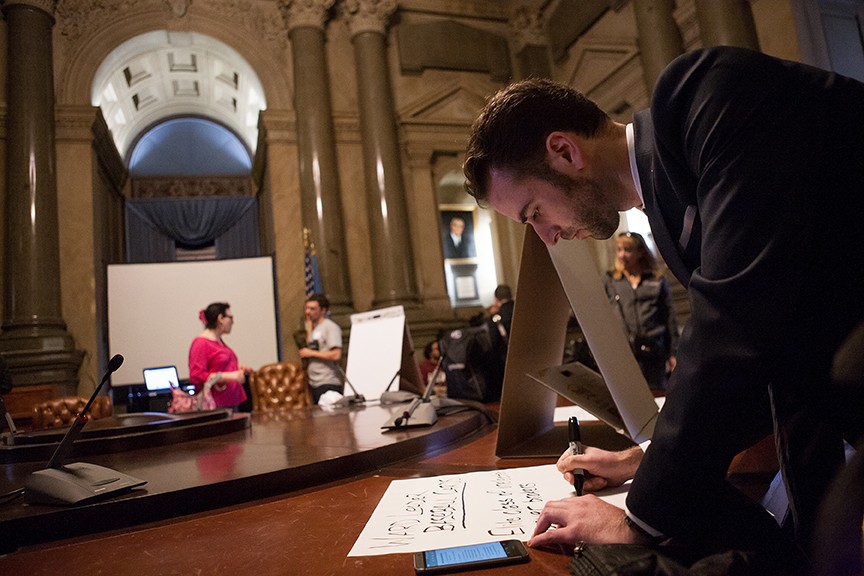 City Chief Data Officer Tim Wisniewski starts the poster for this idea