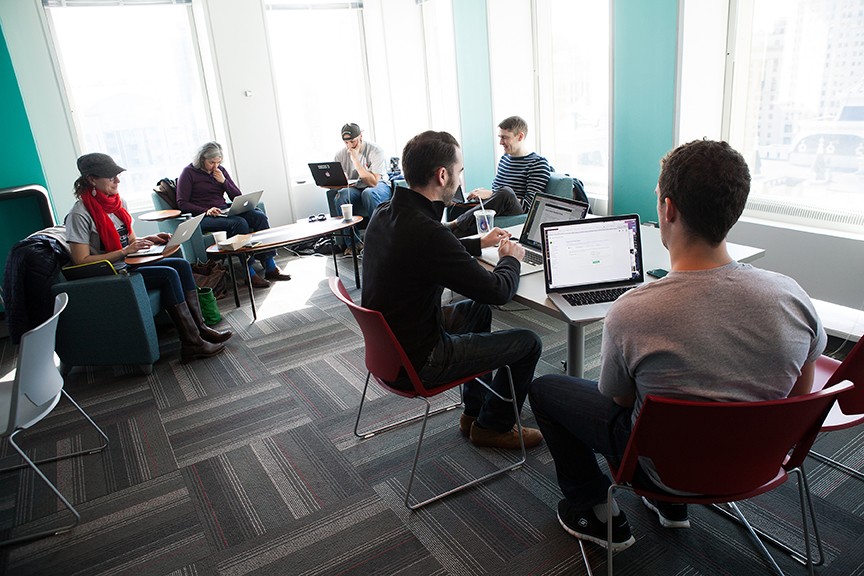 The project's corner of the Innovation Lab sometime on Saturday